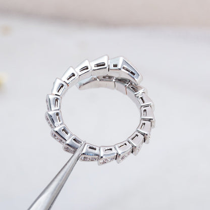 [⭐Aura]SERPENTI RING SILVER DIAMOND PAVED 4MM