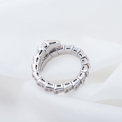 [⭐Aura]SERPENTI RING SILVER DIAMOND PAVED 4MM