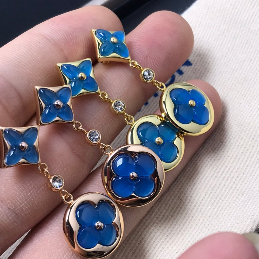 [⭐Aura]STAR AND SUN AGATE DIAMOND EARRINGS