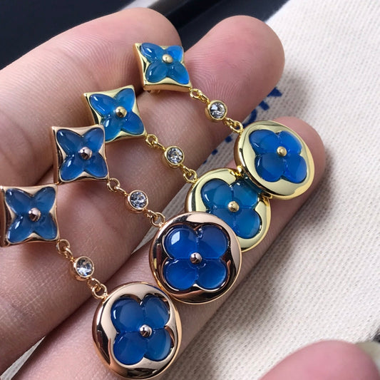 [⭐Aura]STAR AND SUN AGATE DIAMOND EARRINGS