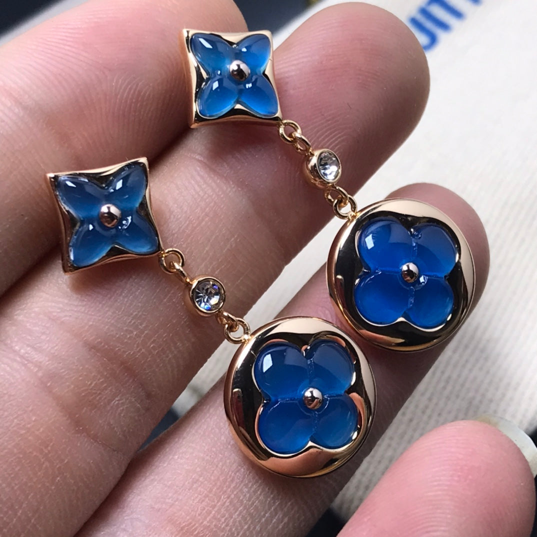[⭐Aura]STAR AND SUN AGATE DIAMOND EARRINGS