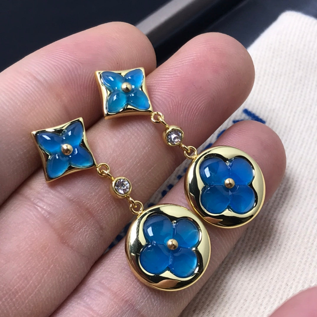 [⭐Aura]STAR AND SUN AGATE DIAMOND EARRINGS