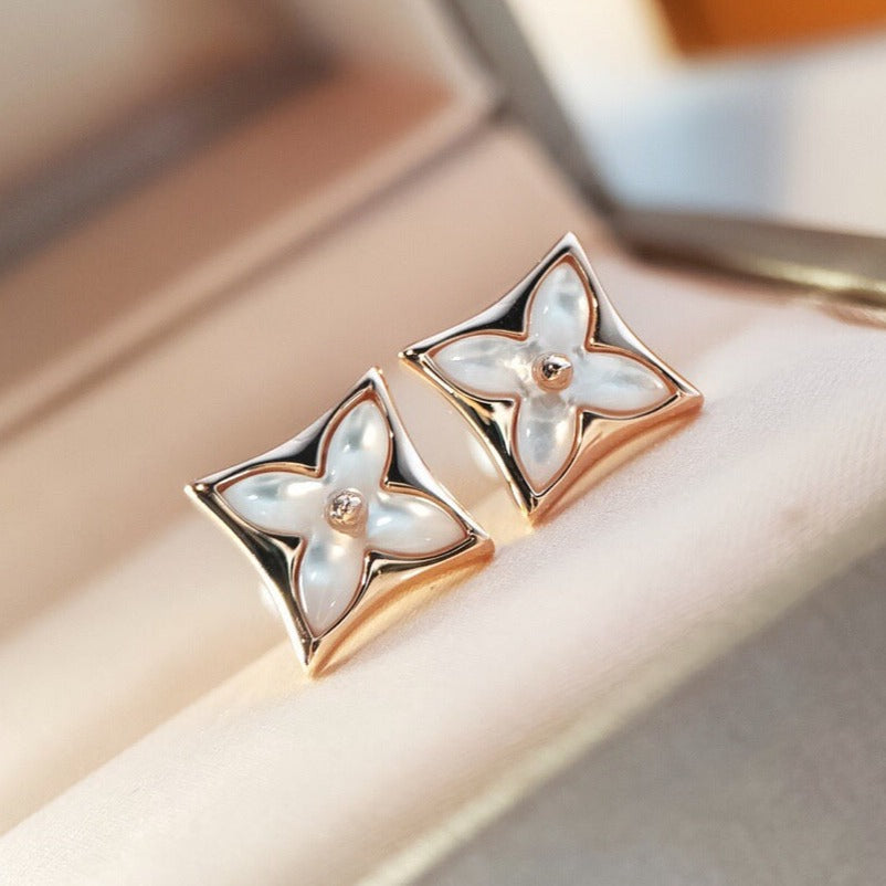 [⭐Aura]STAR MOP PINK GOLD EARRINGS