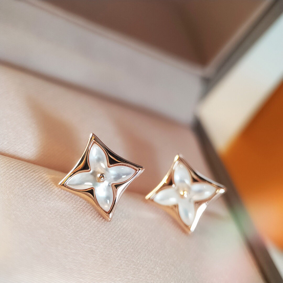 [⭐Aura]STAR MOP PINK GOLD EARRINGS