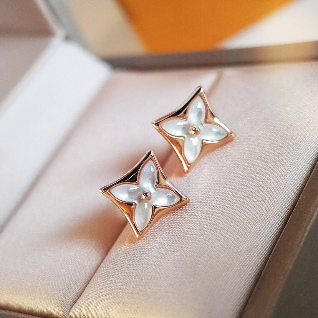 [⭐Aura]STAR MOP PINK GOLD EARRINGS