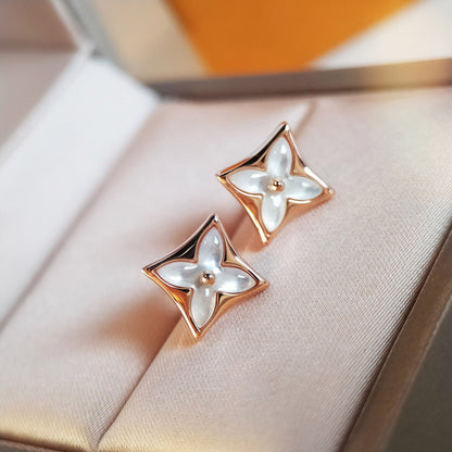 [⭐Aura]STAR MOP PINK GOLD EARRINGS