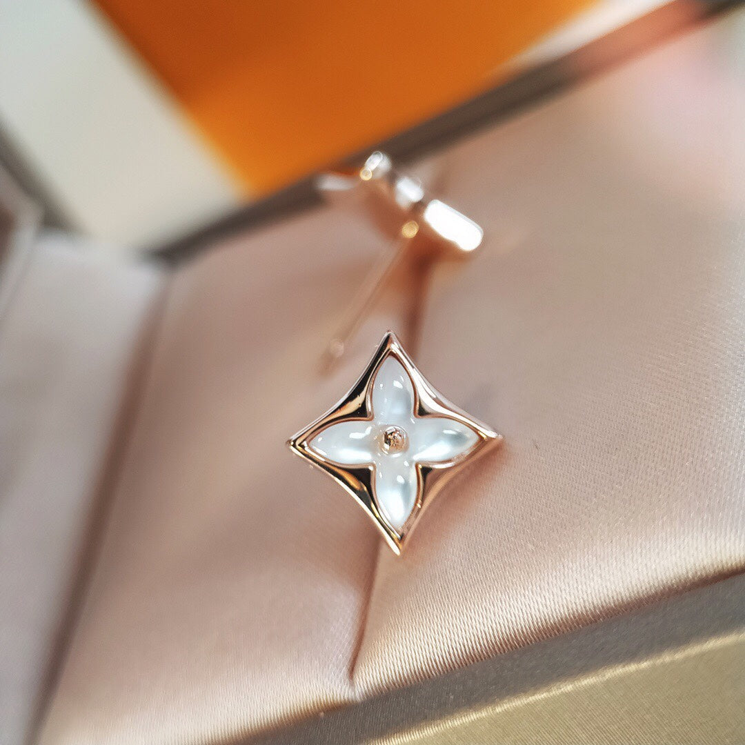 [⭐Aura]STAR MOP PINK GOLD EARRINGS