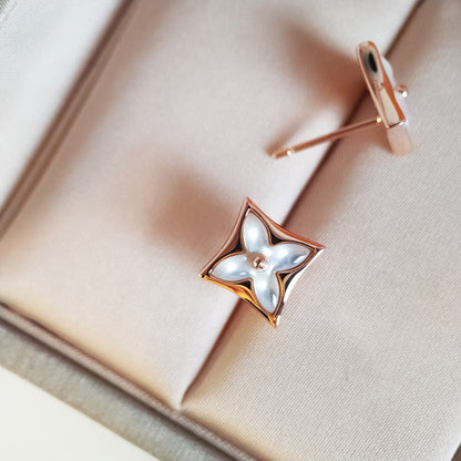 [⭐Aura]STAR MOP PINK GOLD EARRINGS