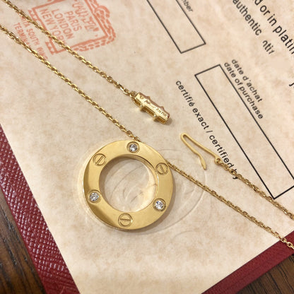 [⭐Aura]LOVE NECKLACE 16MM 3 DIAMONDS
