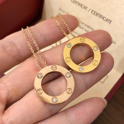 [⭐Aura]LOVE NECKLACE 16MM 3 DIAMONDS
