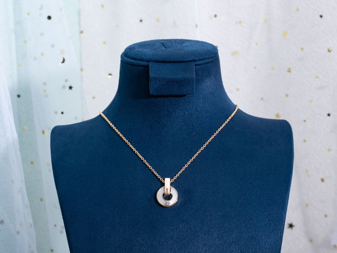 [⭐Aura]GARI NECKLACE PINK GOLD MOP