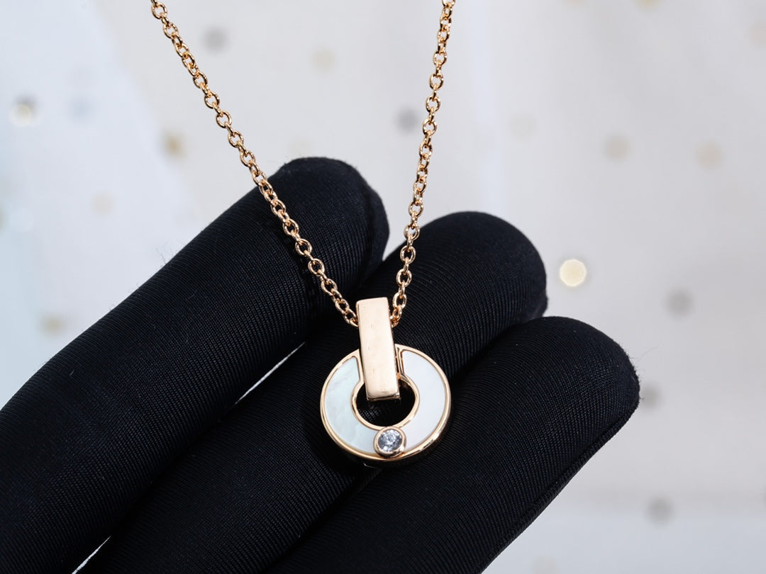 [⭐Aura]GARI NECKLACE PINK GOLD MOP
