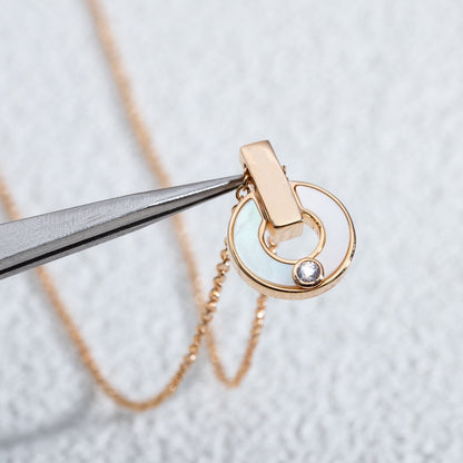 [⭐Aura]GARI NECKLACE PINK GOLD MOP