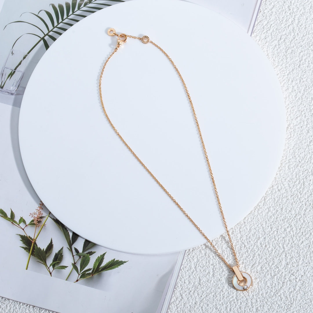[⭐Aura]GARI NECKLACE PINK GOLD MOP