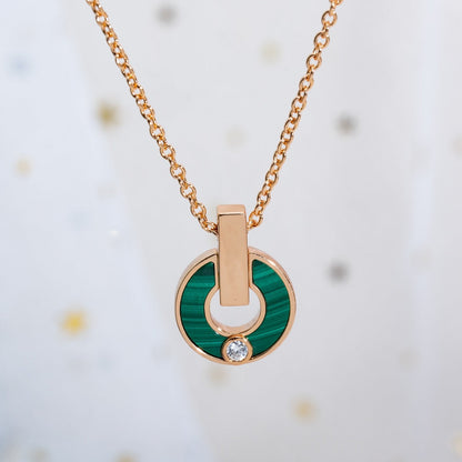 [⭐Aura]GARI NECKLACE PINK GOLD MALACHITE