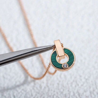 [⭐Aura]GARI NECKLACE PINK GOLD MALACHITE