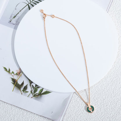 [⭐Aura]GARI NECKLACE PINK GOLD MALACHITE