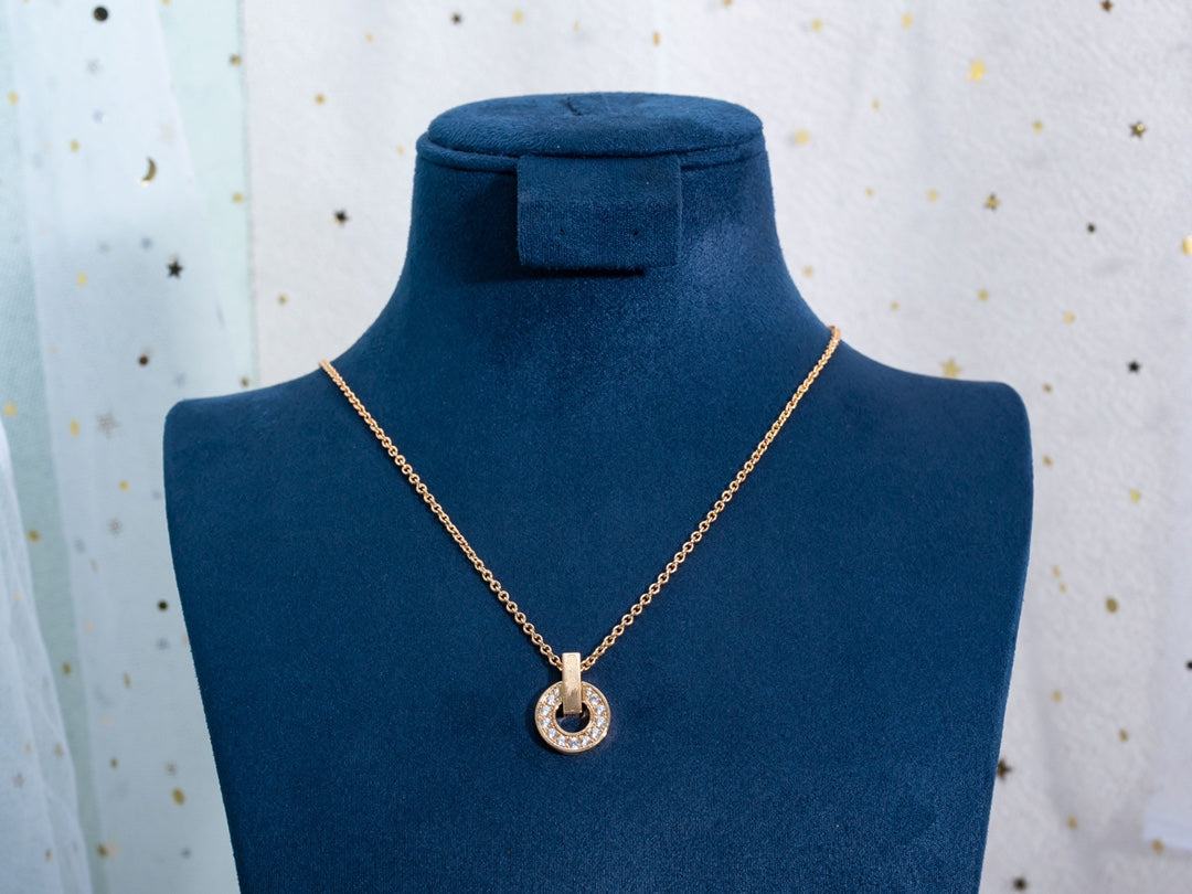 [⭐Aura]GARI NECKLACE PINK GOLD DIAMOND