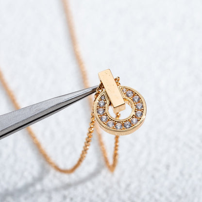 [⭐Aura]GARI NECKLACE PINK GOLD DIAMOND