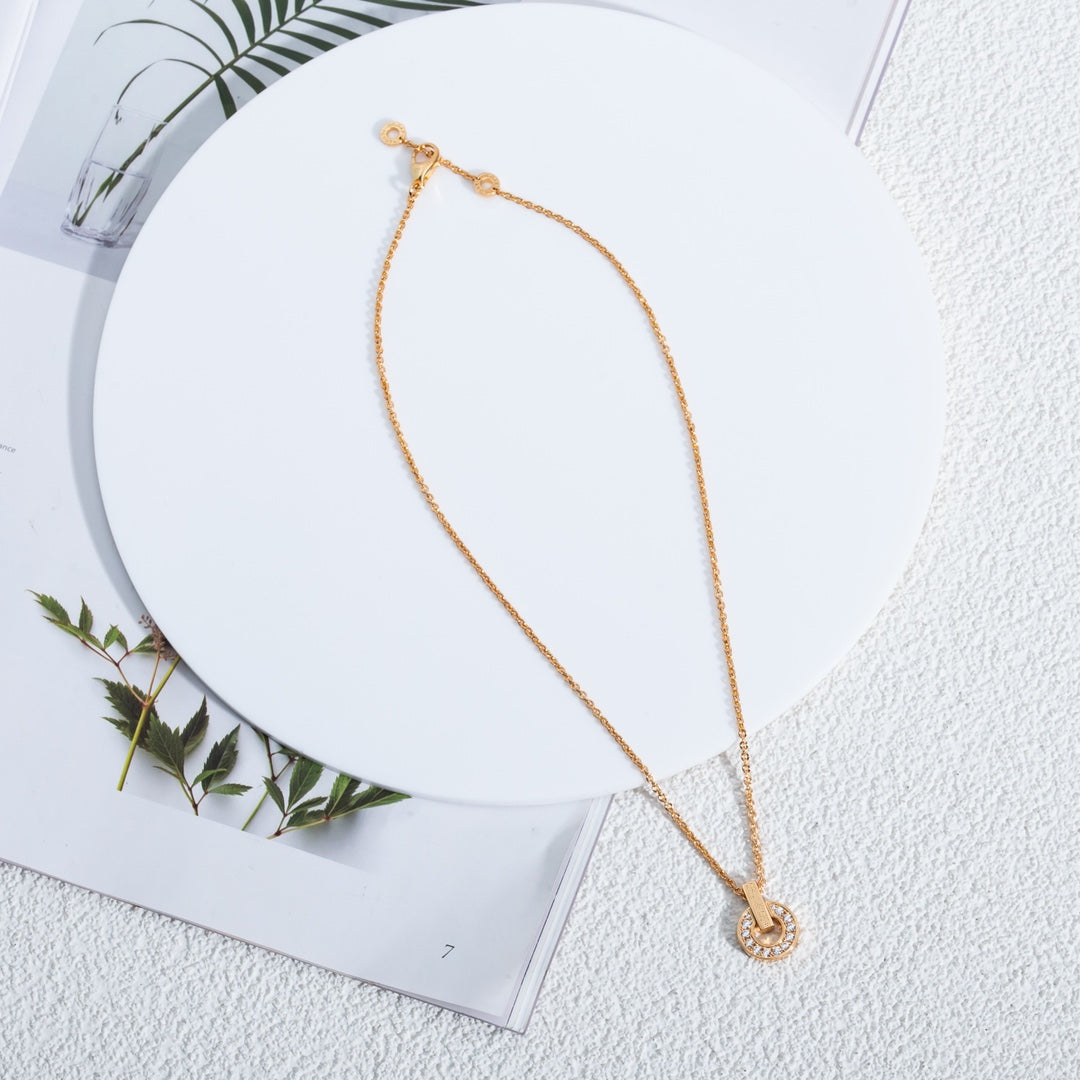 [⭐Aura]GARI NECKLACE PINK GOLD DIAMOND
