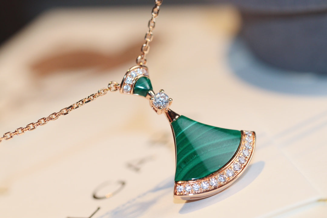 [⭐Aura]DREAM NECKLACE MALACHITE DIAMOND