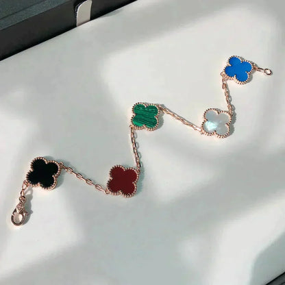 [⭐Aura]CLOVER 5 MOTIFS MULTICOLOR BRACELET