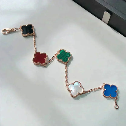 [⭐Aura]CLOVER 5 MOTIFS MULTICOLOR BRACELET