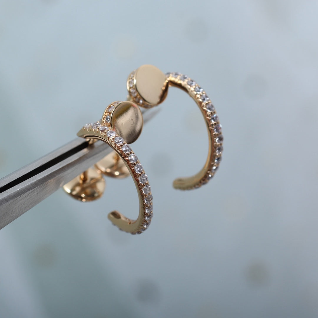 [⭐Aura]JUSTE EARRINGS 12.75MM PINK GOLD DIAMOND