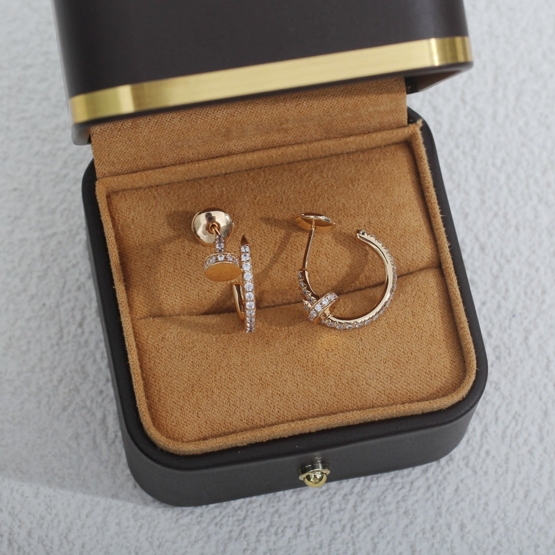 [⭐Aura]JUSTE EARRINGS 12.75MM PINK GOLD DIAMOND