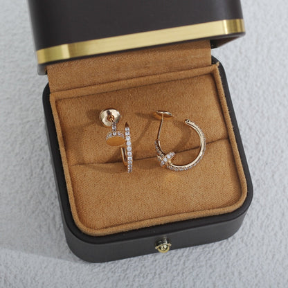 [⭐Aura]JUSTE EARRINGS 12.75MM PINK GOLD DIAMOND