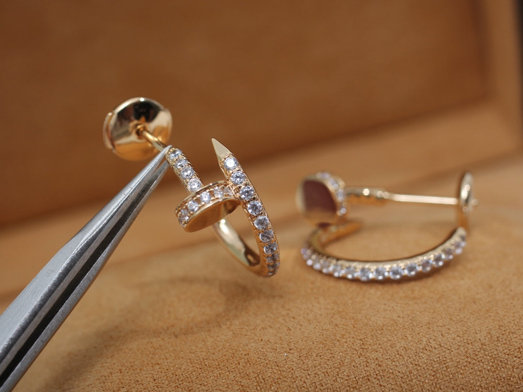 [⭐Aura]JUSTE EARRINGS 12.75MM PINK GOLD DIAMOND