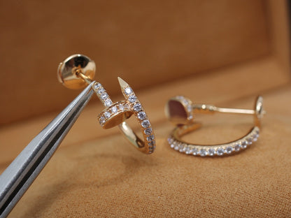 [⭐Aura]JUSTE EARRINGS 12.75MM PINK GOLD DIAMOND