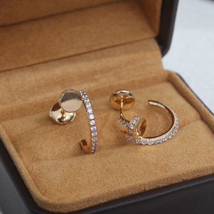 [⭐Aura]JUSTE EARRINGS 12.75MM PINK GOLD DIAMOND
