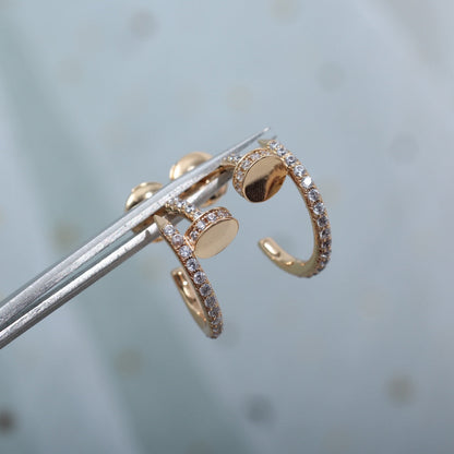 [⭐Aura]JUSTE EARRINGS 12.75MM PINK GOLD DIAMOND