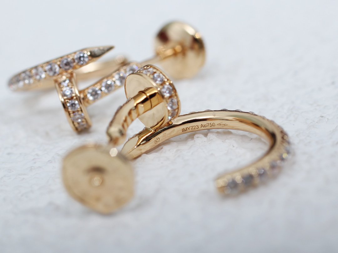 [⭐Aura]JUSTE EARRINGS 12.75MM PINK GOLD DIAMOND