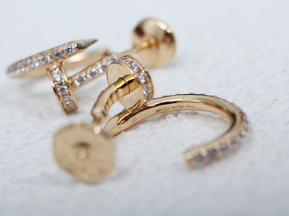 [⭐Aura]JUSTE EARRINGS 12.75MM PINK GOLD DIAMOND