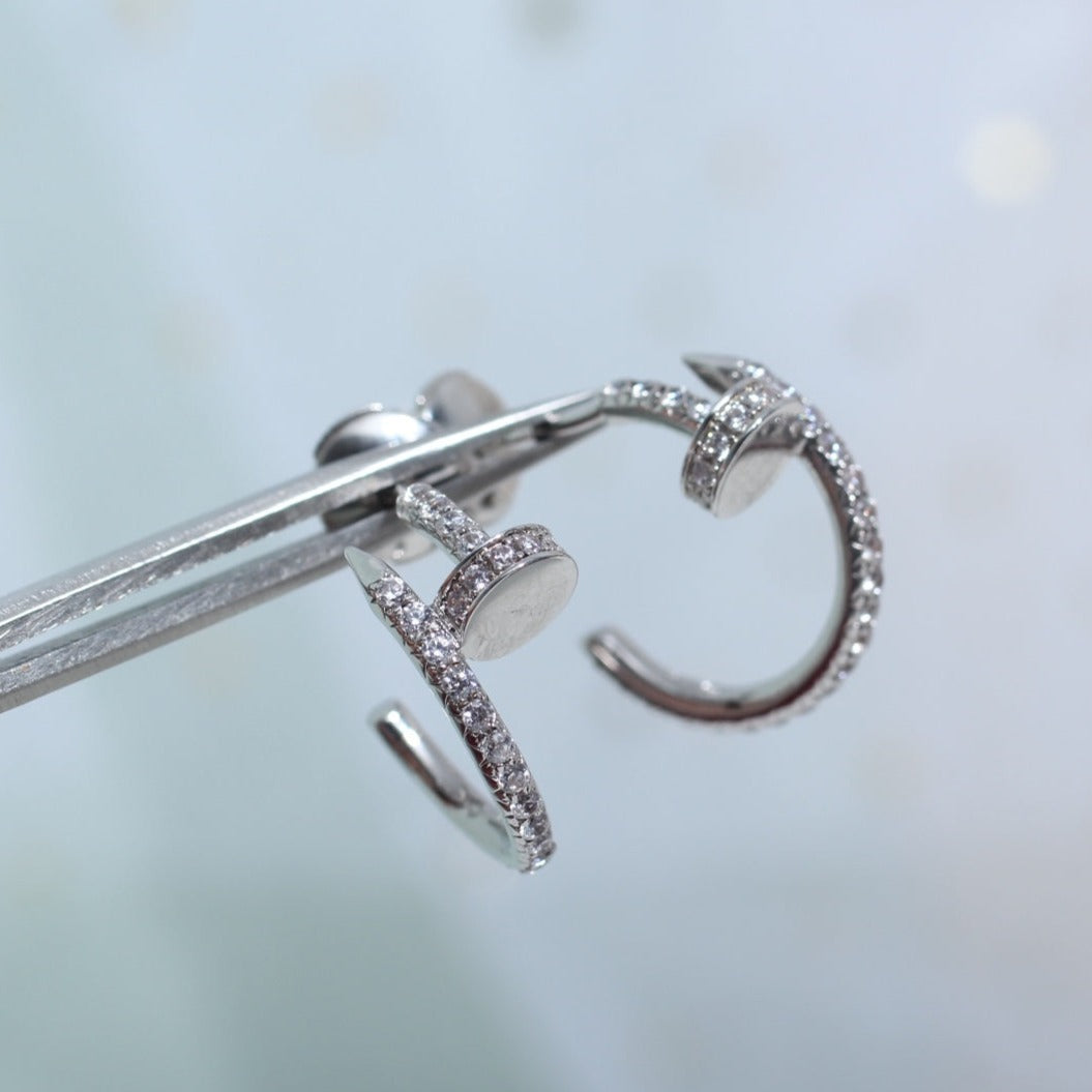[⭐Aura]JUSTE EARRINGS 12.75MM SILVER DIAMOND