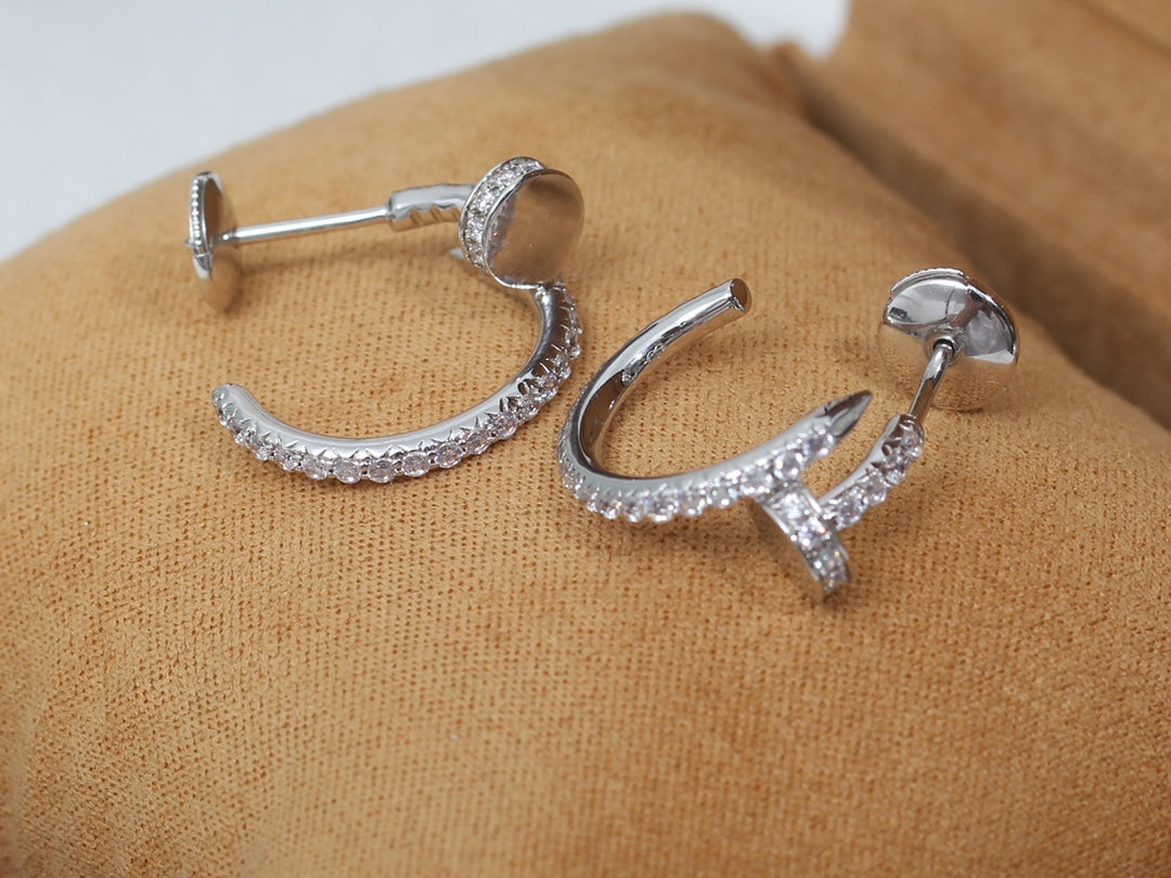 [⭐Aura]JUSTE EARRINGS 12.75MM SILVER DIAMOND