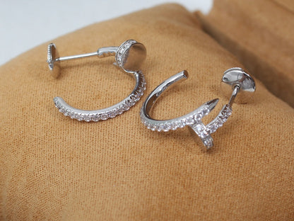 [⭐Aura]JUSTE EARRINGS 12.75MM SILVER DIAMOND