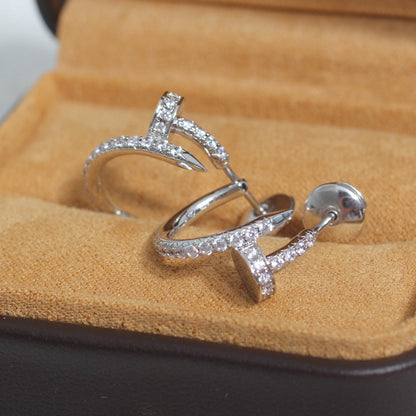 [⭐Aura]JUSTE EARRINGS 12.75MM SILVER DIAMOND