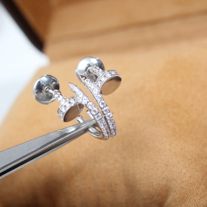 [⭐Aura]JUSTE EARRINGS 12.75MM SILVER DIAMOND