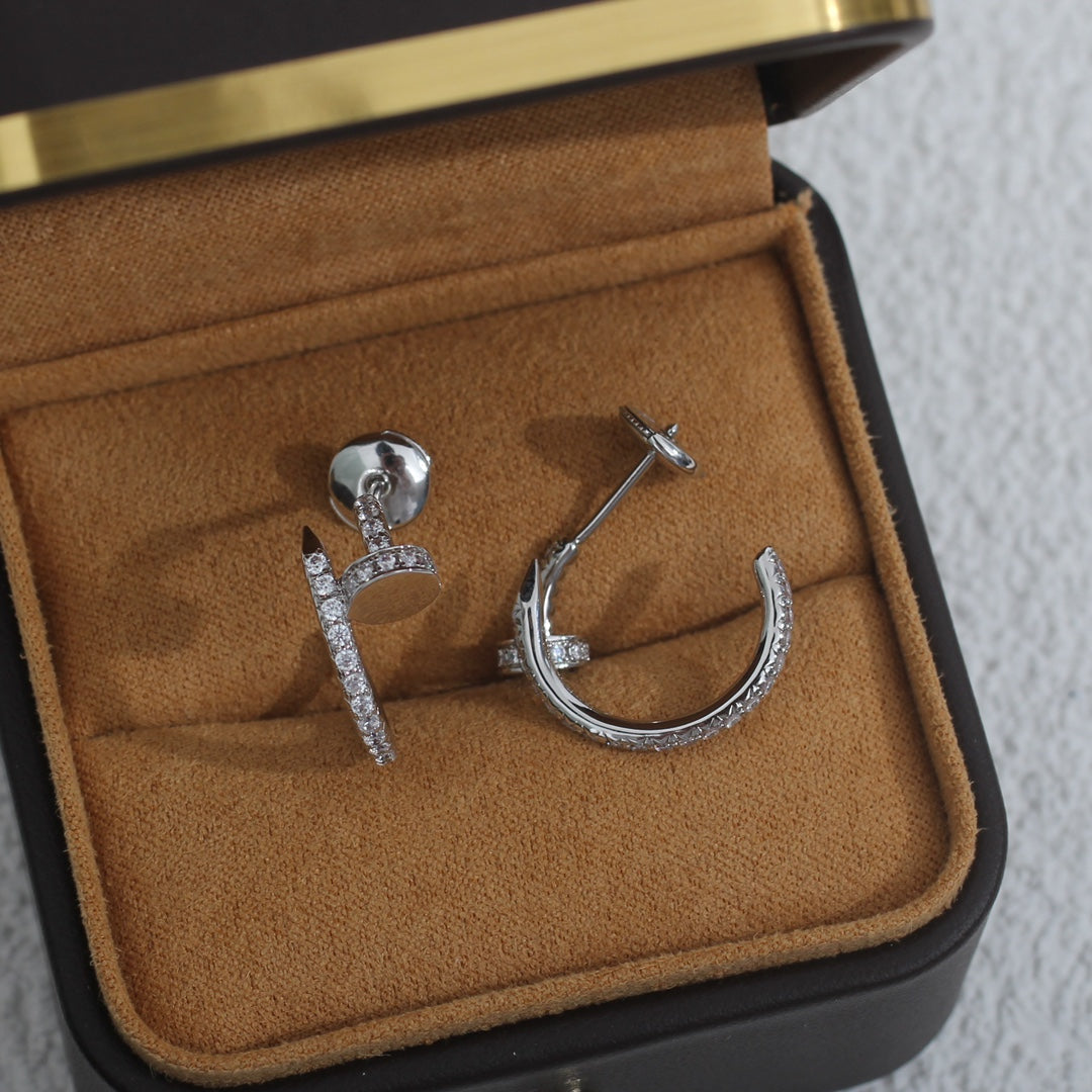 [⭐Aura]JUSTE EARRINGS 12.75MM SILVER DIAMOND