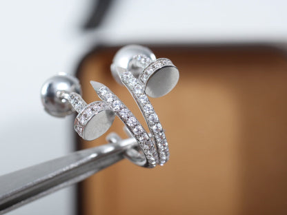 [⭐Aura]JUSTE EARRINGS 12.75MM SILVER DIAMOND