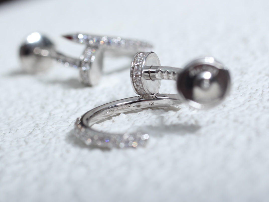 [⭐Aura]JUSTE EARRINGS 12.75MM SILVER DIAMOND