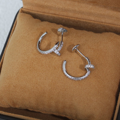 [⭐Aura]JUSTE EARRINGS 12.75MM SILVER DIAMOND