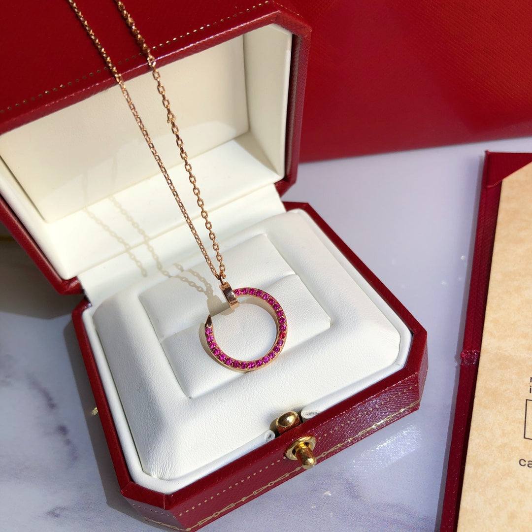 [⭐Aura]JUSTE NECKLACE GOLD RED DIAMONDS