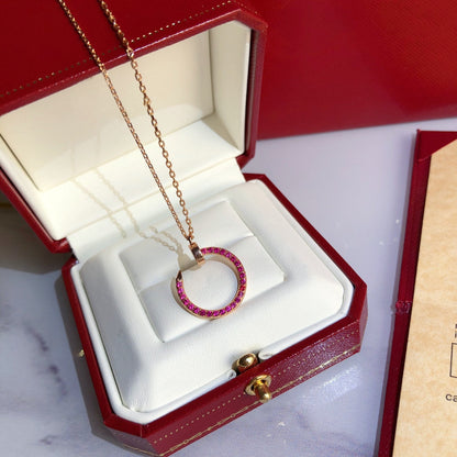 [⭐Aura]JUSTE NECKLACE GOLD RED DIAMONDS