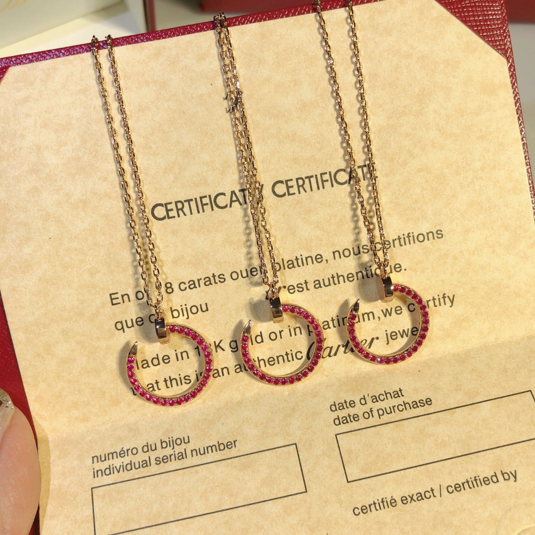 [⭐Aura]JUSTE NECKLACE GOLD RED DIAMONDS