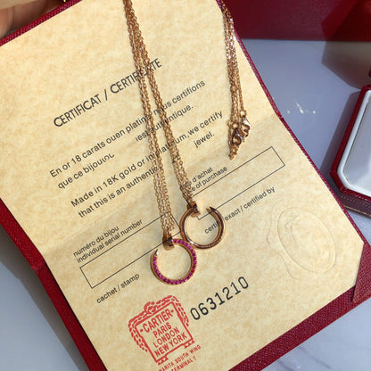 [⭐Aura]JUSTE NECKLACE GOLD RED DIAMONDS