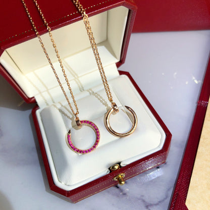 [⭐Aura]JUSTE NECKLACE GOLD RED DIAMONDS
